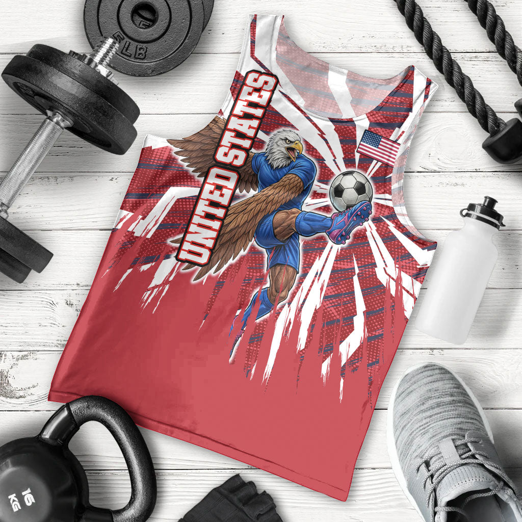 Personalized United States Soccer Men Tank Top American Eagle World Football Mascot