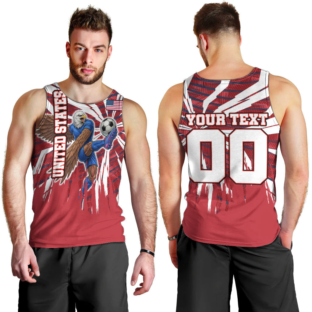 Personalized United States Soccer Men Tank Top American Eagle World Football Mascot