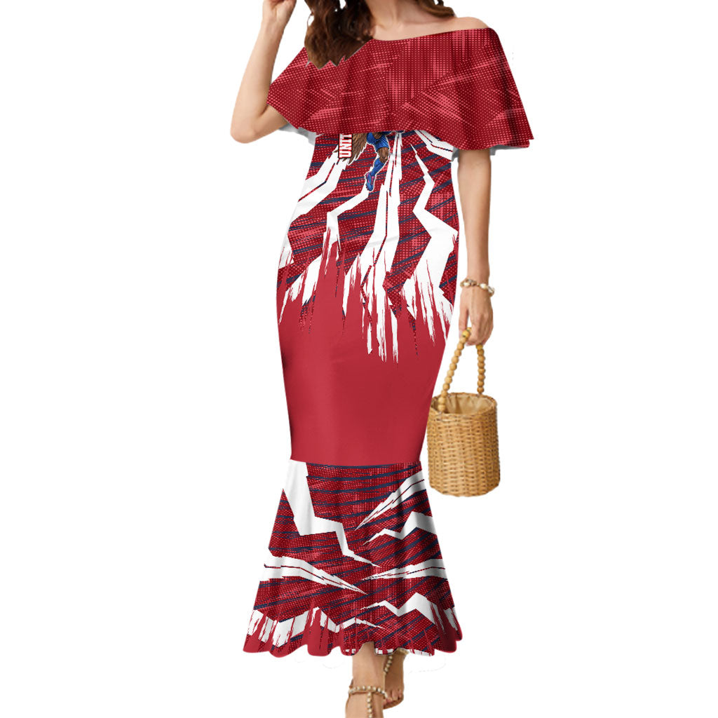 Personalized United States Soccer Mermaid Dress American Eagle World Football Mascot