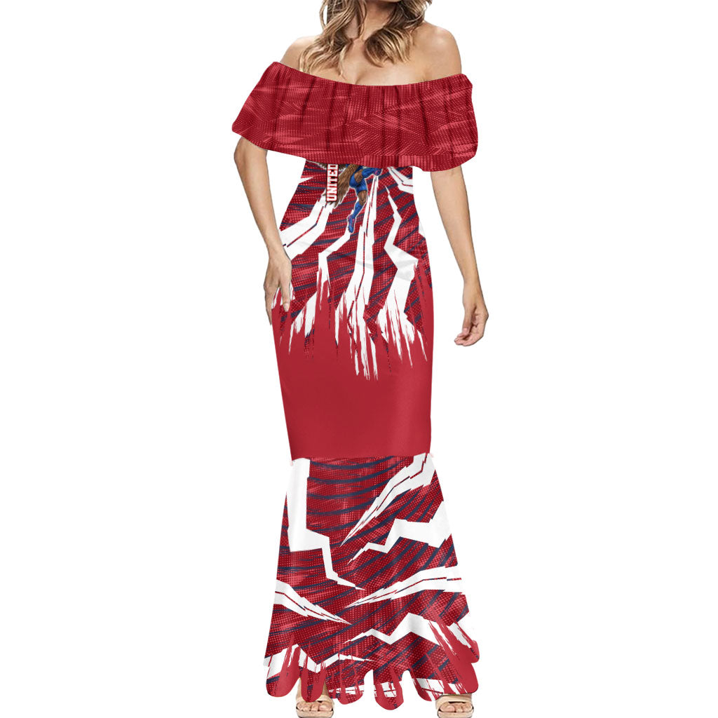 Personalized United States Soccer Mermaid Dress American Eagle World Football Mascot