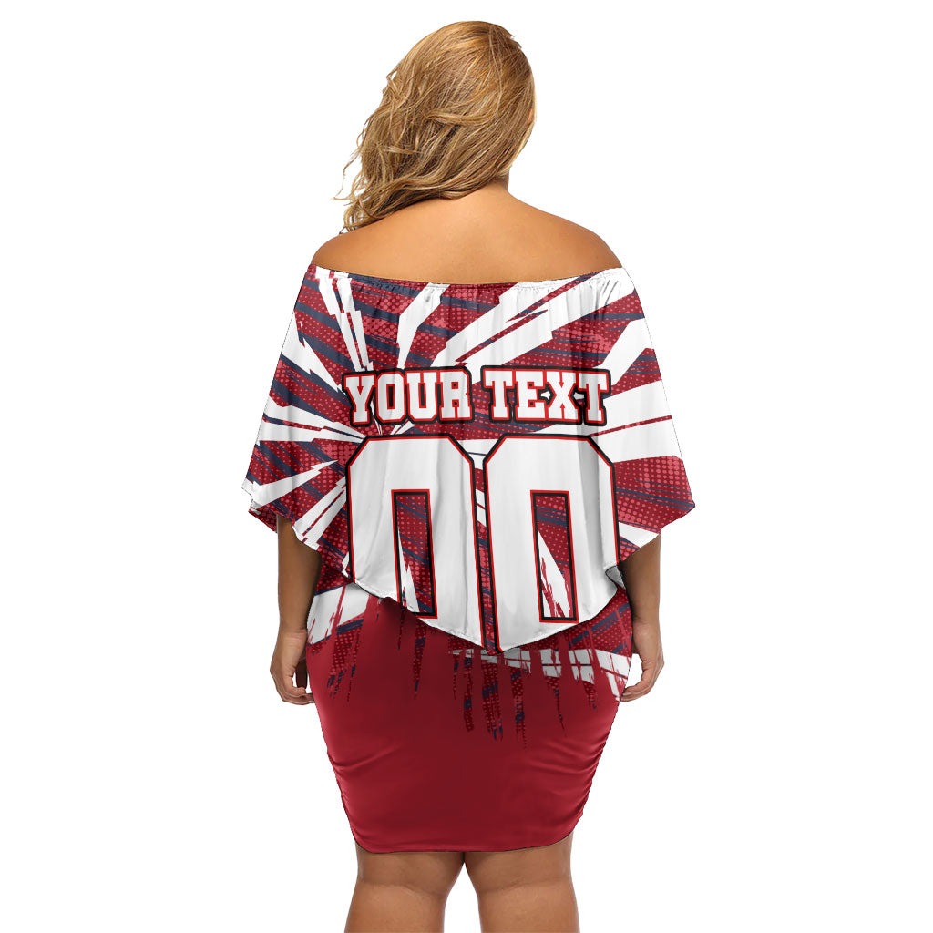 Personalized United States Soccer Off Shoulder Short Dress American Eagle World Football Mascot