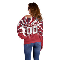 Personalized United States Soccer Off Shoulder Sweater American Eagle World Football Mascot