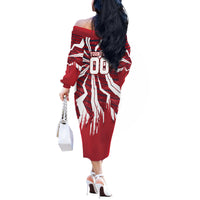 Personalized United States Soccer Off The Shoulder Long Sleeve Dress American Eagle World Football Mascot