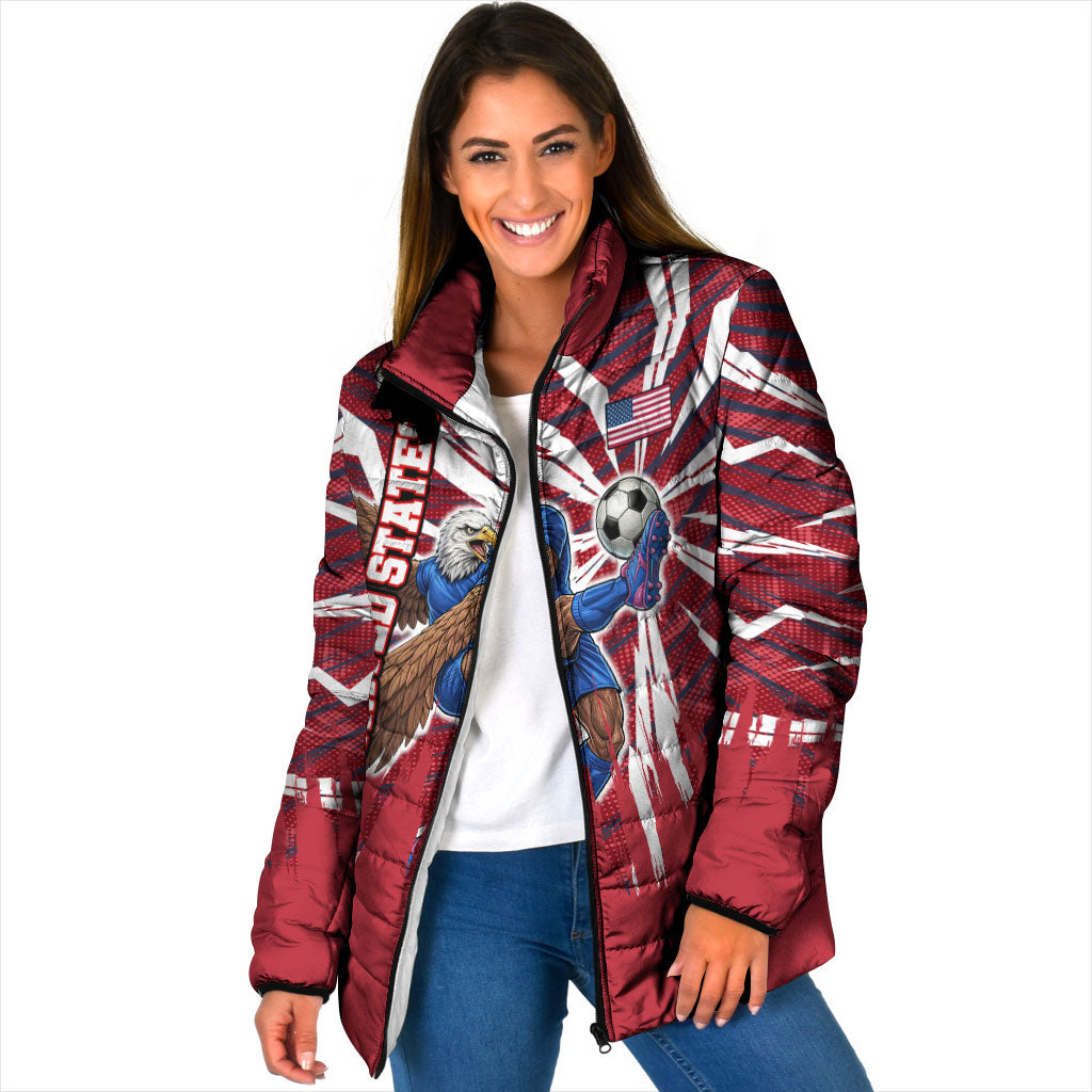 Personalized United States Soccer Padded Jacket American Eagle World Football Mascot