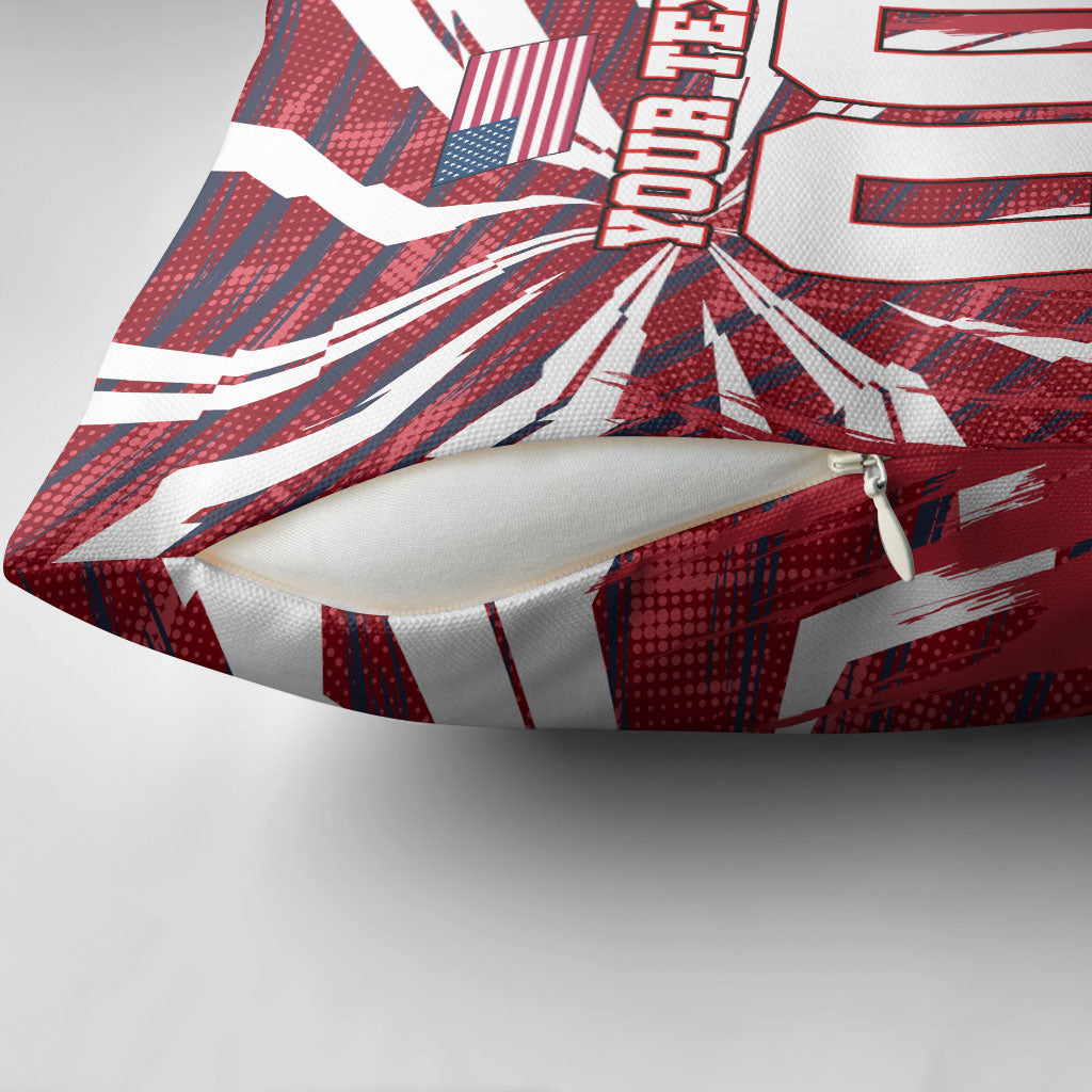 Personalized United States Soccer Pillow Cover American Eagle World Football Mascot