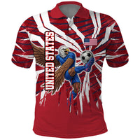 Personalized United States Soccer Polo Shirt American Eagle World Football Mascot