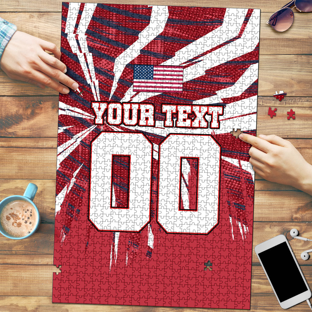 Personalized United States Soccer Puzzle American Eagle World Football Mascot