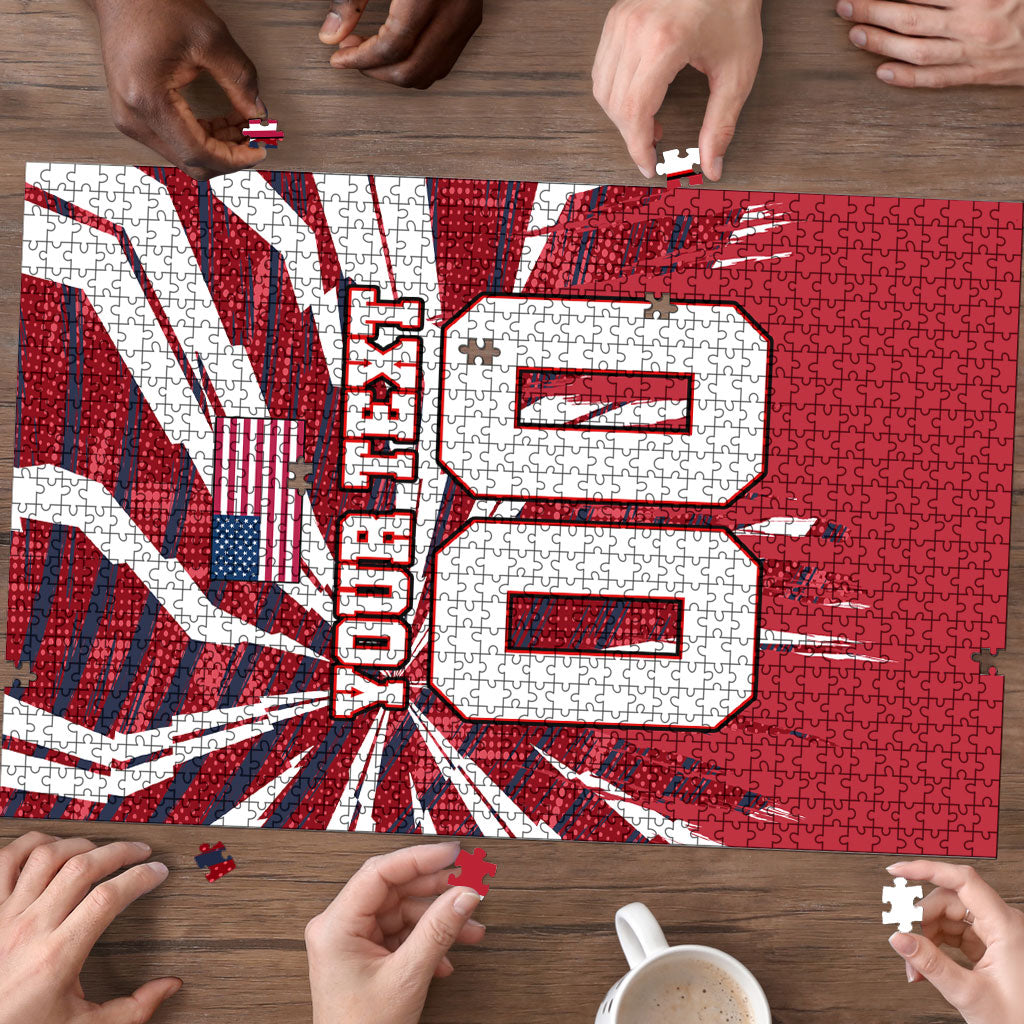 Personalized United States Soccer Puzzle American Eagle World Football Mascot