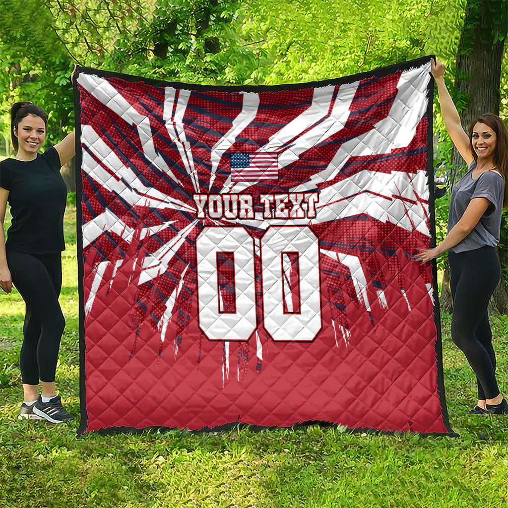 Personalized United States Soccer Quilt American Eagle World Football Mascot