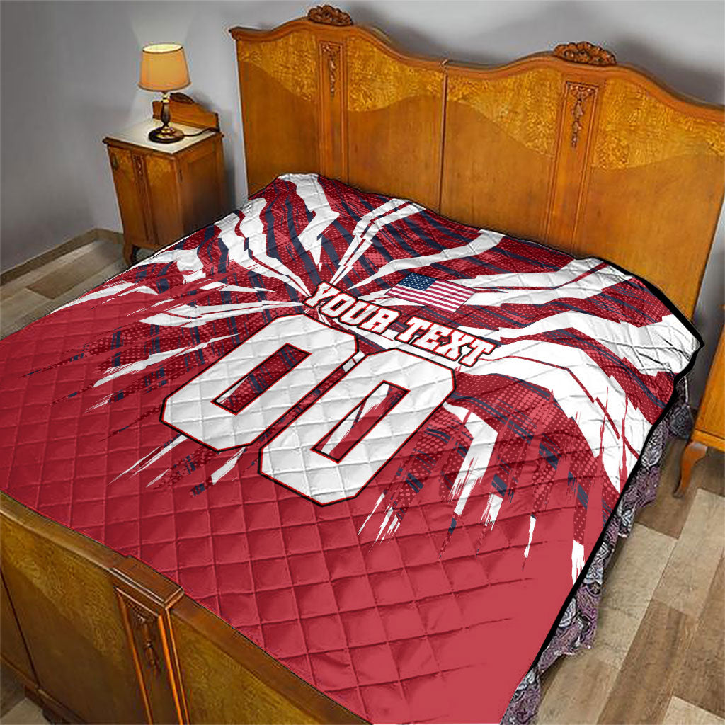 Personalized United States Soccer Quilt American Eagle World Football Mascot