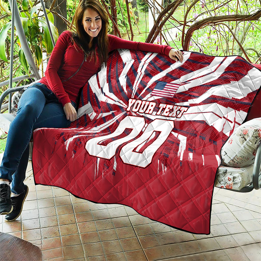 Personalized United States Soccer Quilt American Eagle World Football Mascot