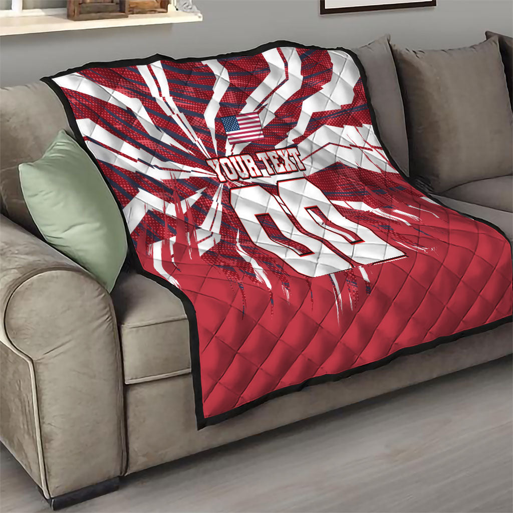 Personalized United States Soccer Quilt American Eagle World Football Mascot