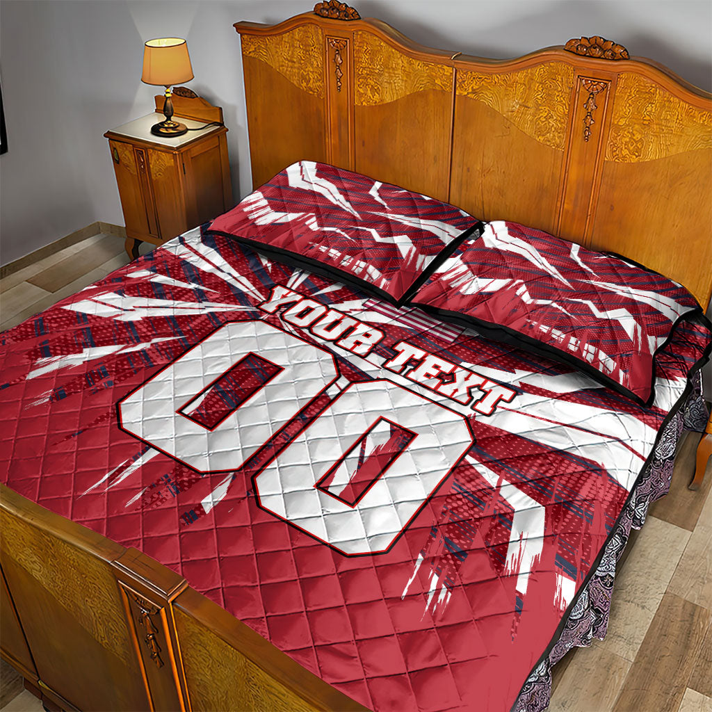 Personalized United States Soccer Quilt Bed Set American Eagle World Football Mascot