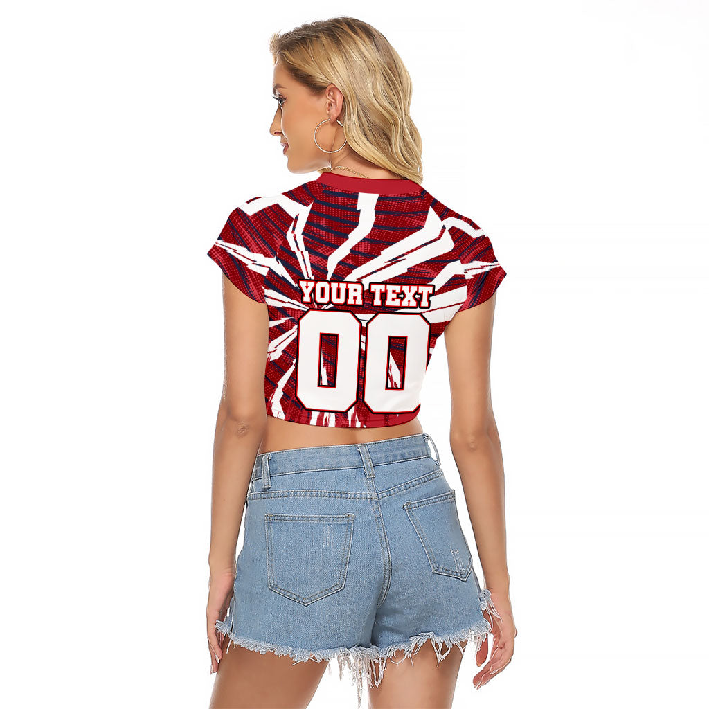 Personalized United States Soccer Raglan Cropped T Shirt American Eagle World Football Mascot