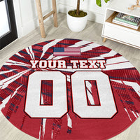 Personalized United States Soccer Round Carpet American Eagle World Football Mascot