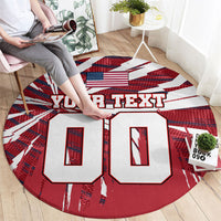 Personalized United States Soccer Round Carpet American Eagle World Football Mascot