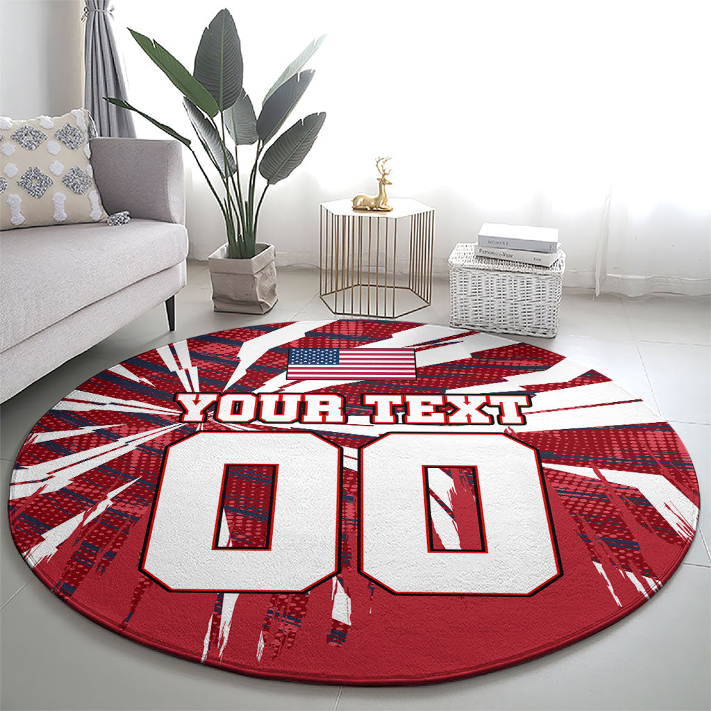 Personalized United States Soccer Round Carpet American Eagle World Football Mascot