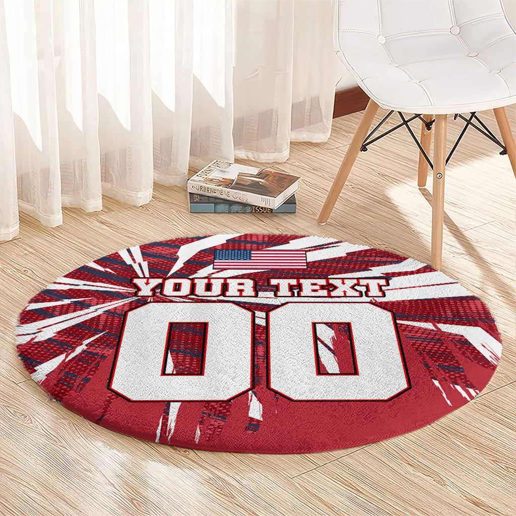 Personalized United States Soccer Round Carpet American Eagle World Football Mascot