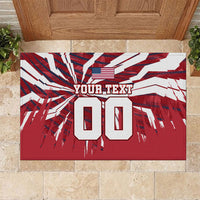Personalized United States Soccer Rubber Doormat American Eagle World Football Mascot