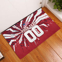 Personalized United States Soccer Rubber Doormat American Eagle World Football Mascot
