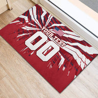 Personalized United States Soccer Rubber Doormat American Eagle World Football Mascot