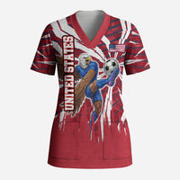 Personalized United States Soccer Scrub Top American Eagle World Football Mascot