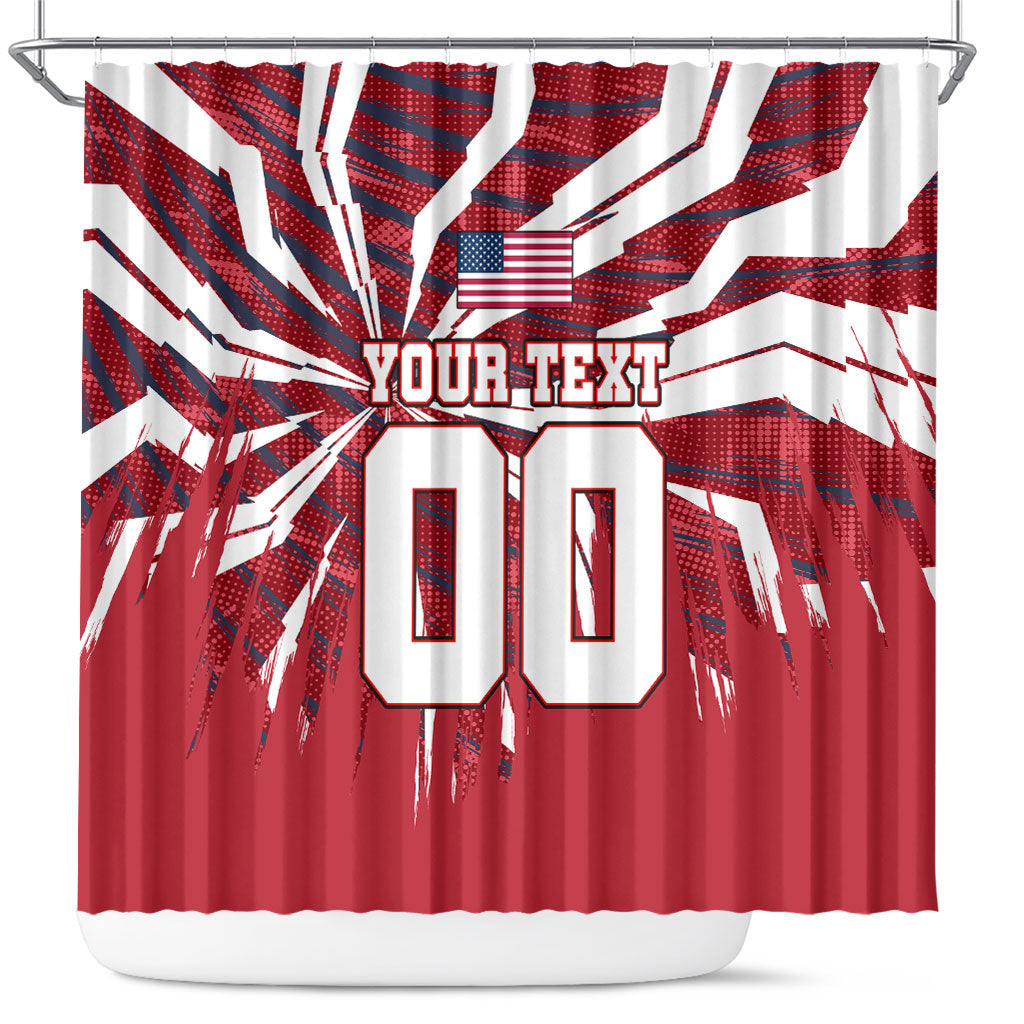Personalized United States Soccer Shower Curtain American Eagle World Football Mascot