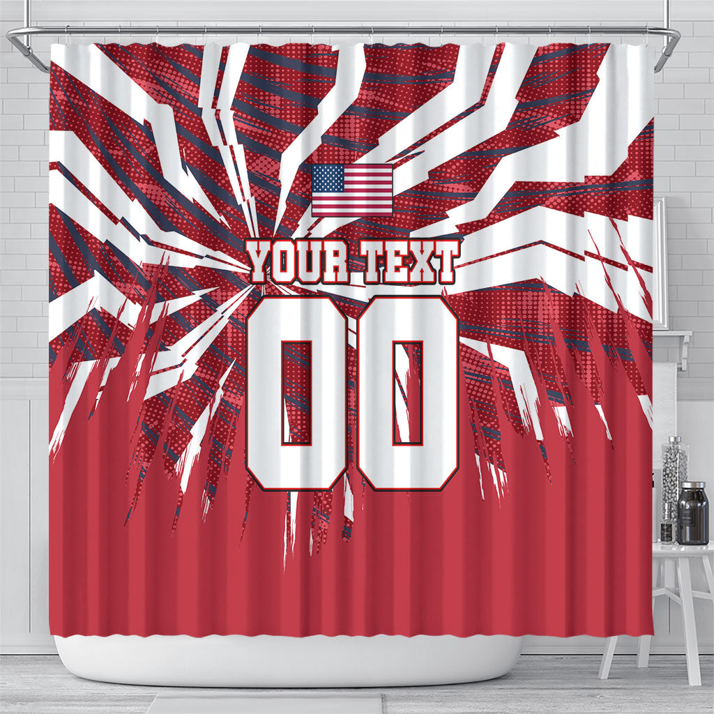Personalized United States Soccer Shower Curtain American Eagle World Football Mascot
