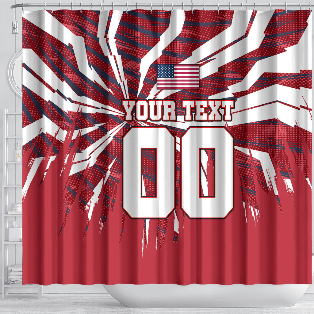Personalized United States Soccer Shower Curtain American Eagle World Football Mascot