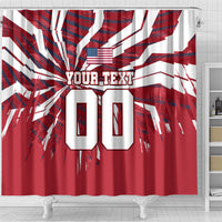 Personalized United States Soccer Shower Curtain American Eagle World Football Mascot