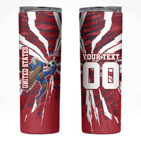 Personalized United States Soccer Skinny Tumbler American Eagle World Football Mascot