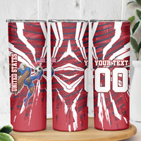 Personalized United States Soccer Skinny Tumbler American Eagle World Football Mascot