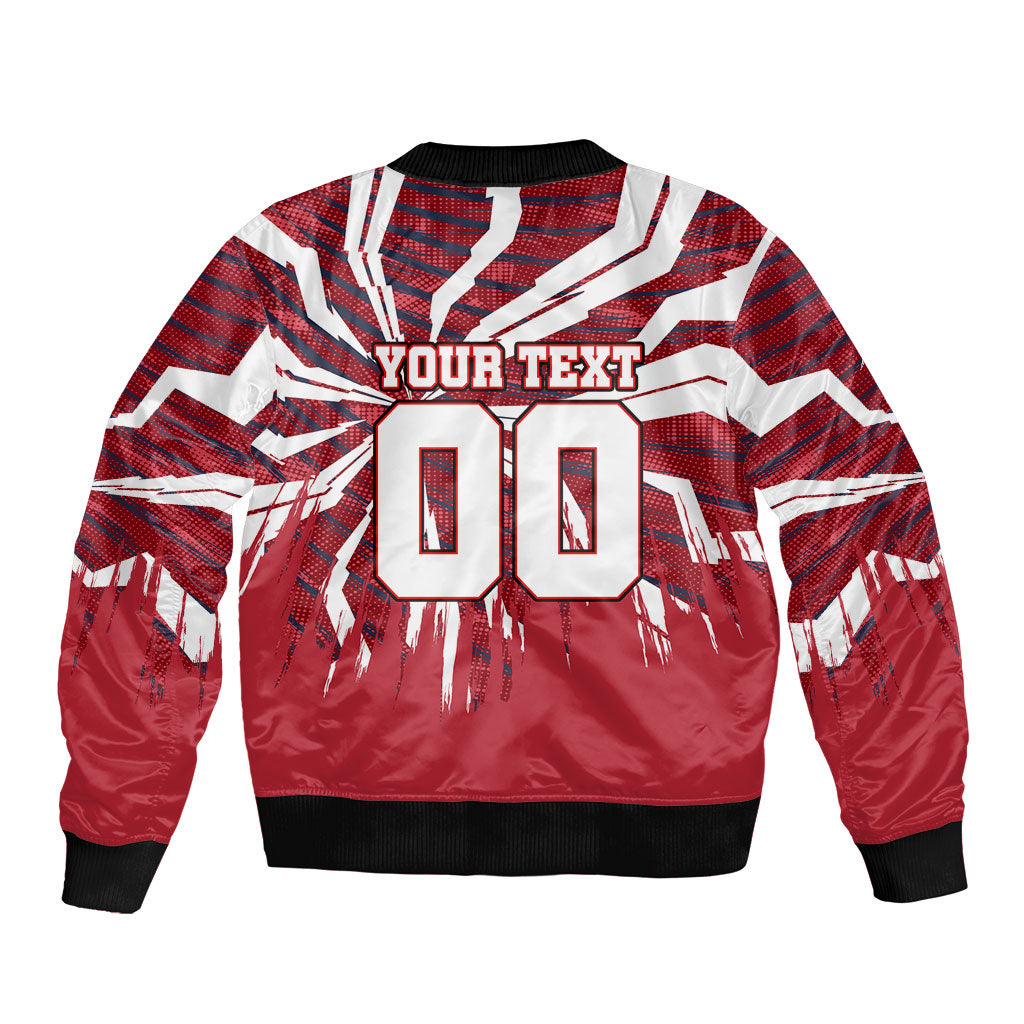 Personalized United States Soccer Sleeve Zip Bomber Jacket American Eagle World Football Mascot