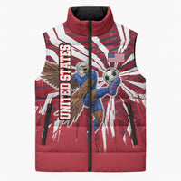 Personalized United States Soccer Sleeveless Puffer Jacket American Eagle World Football Mascot