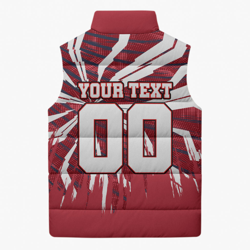 Personalized United States Soccer Sleeveless Puffer Jacket American Eagle World Football Mascot