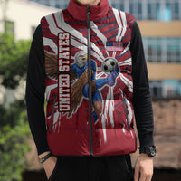 Personalized United States Soccer Sleeveless Puffer Jacket American Eagle World Football Mascot
