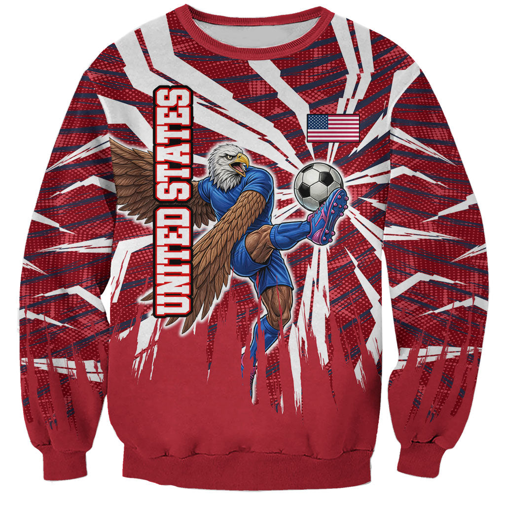 Personalized United States Soccer Sweatshirt American Eagle World Football Mascot