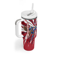 Personalized United States Soccer Tumbler With Handle American Eagle World Football Mascot