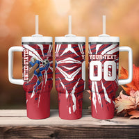 Personalized United States Soccer Tumbler With Handle American Eagle World Football Mascot