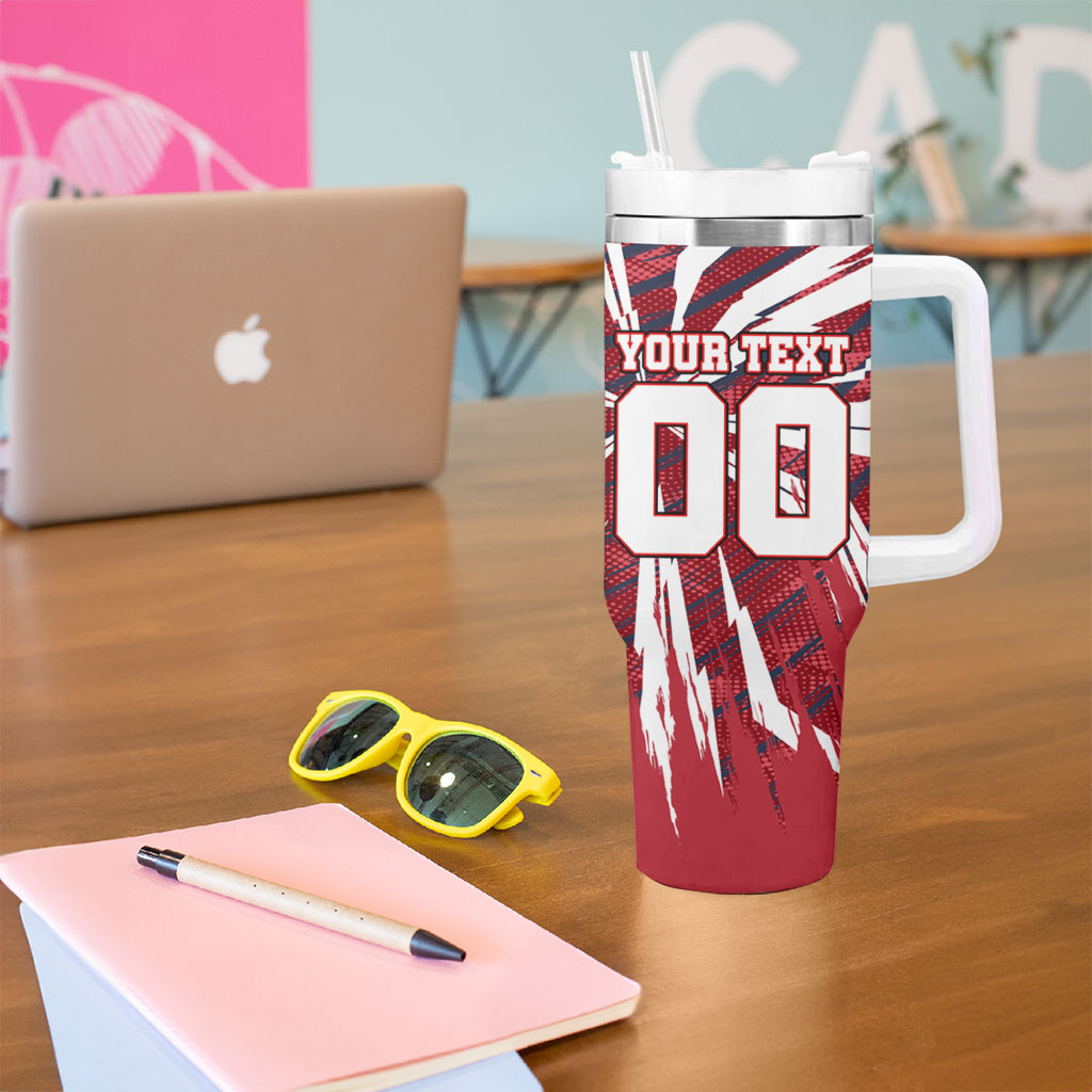 Personalized United States Soccer Tumbler With Handle American Eagle World Football Mascot