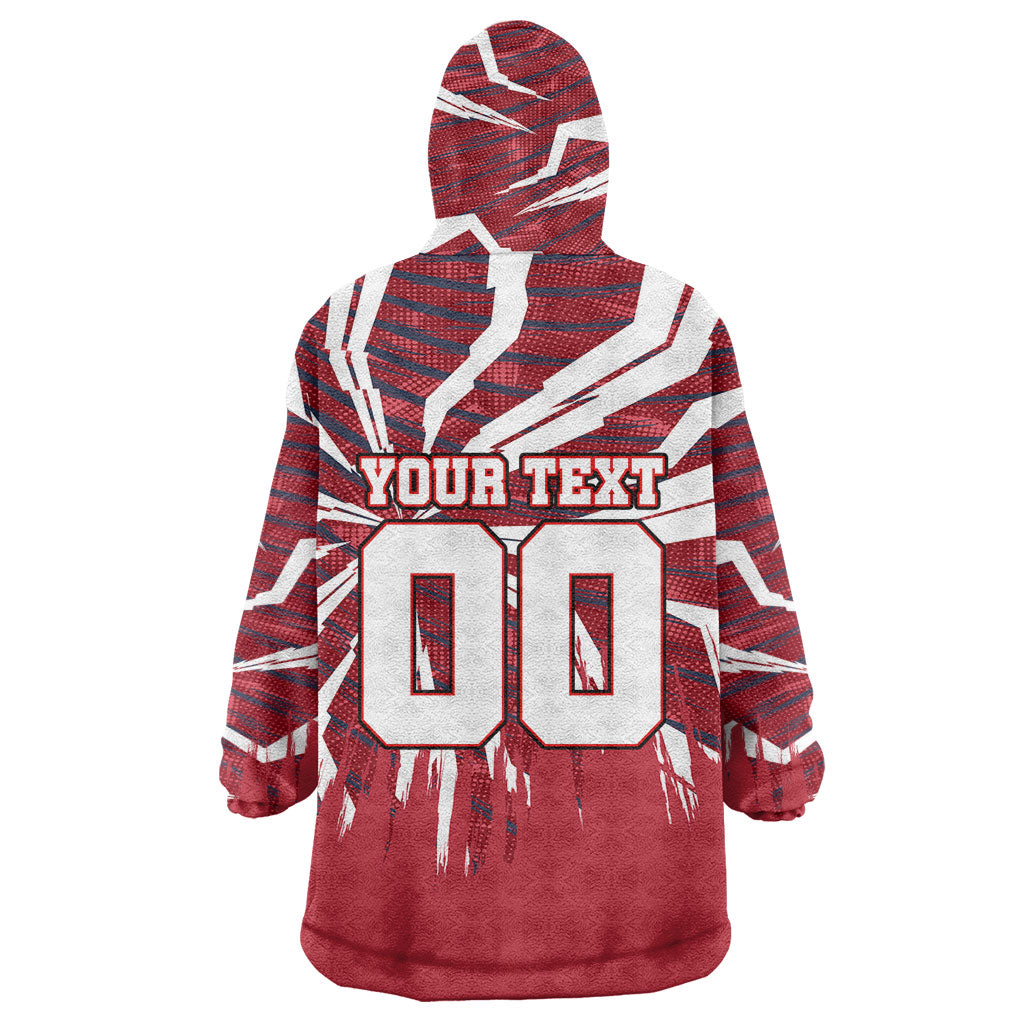 Personalized United States Soccer Wearable Blanket Hoodie American Eagle World Football Mascot