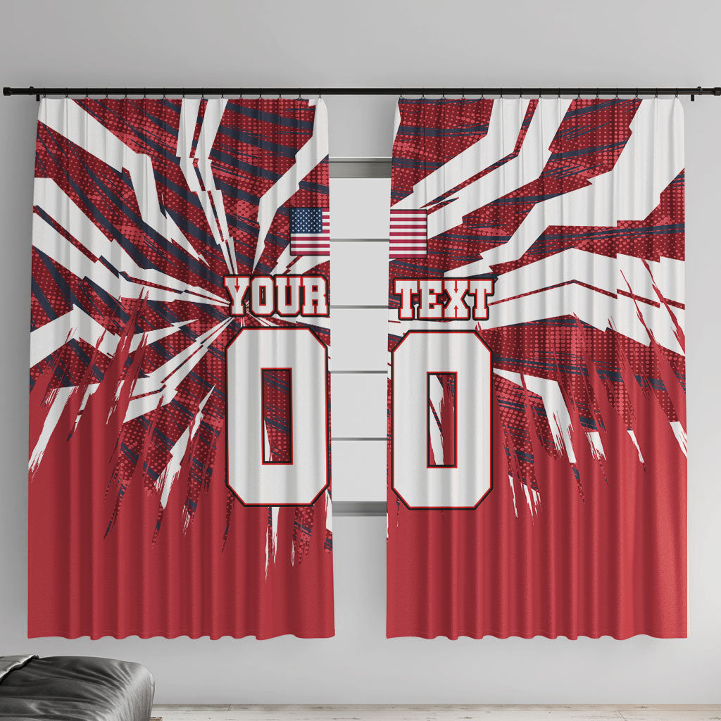 Personalized United States Soccer Window Curtain American Eagle World Football Mascot