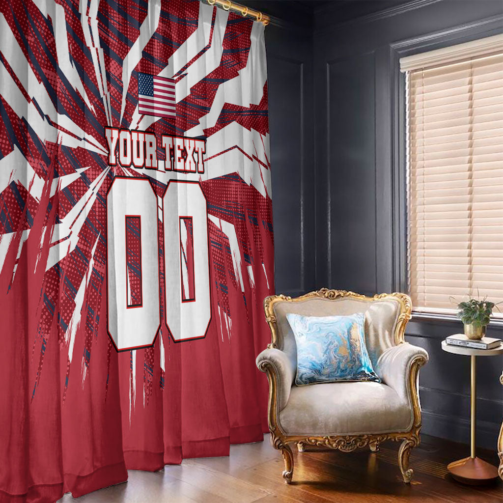 Personalized United States Soccer Window Curtain American Eagle World Football Mascot