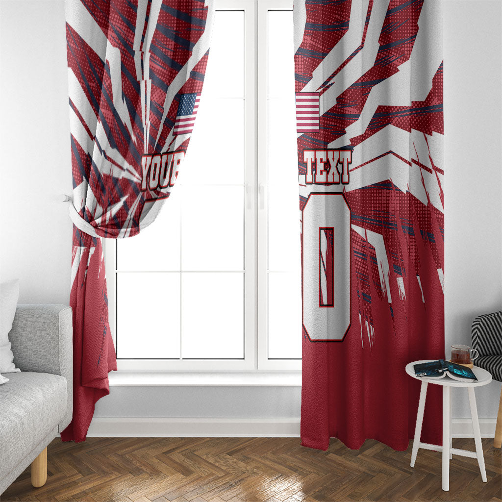 Personalized United States Soccer Window Curtain American Eagle World Football Mascot