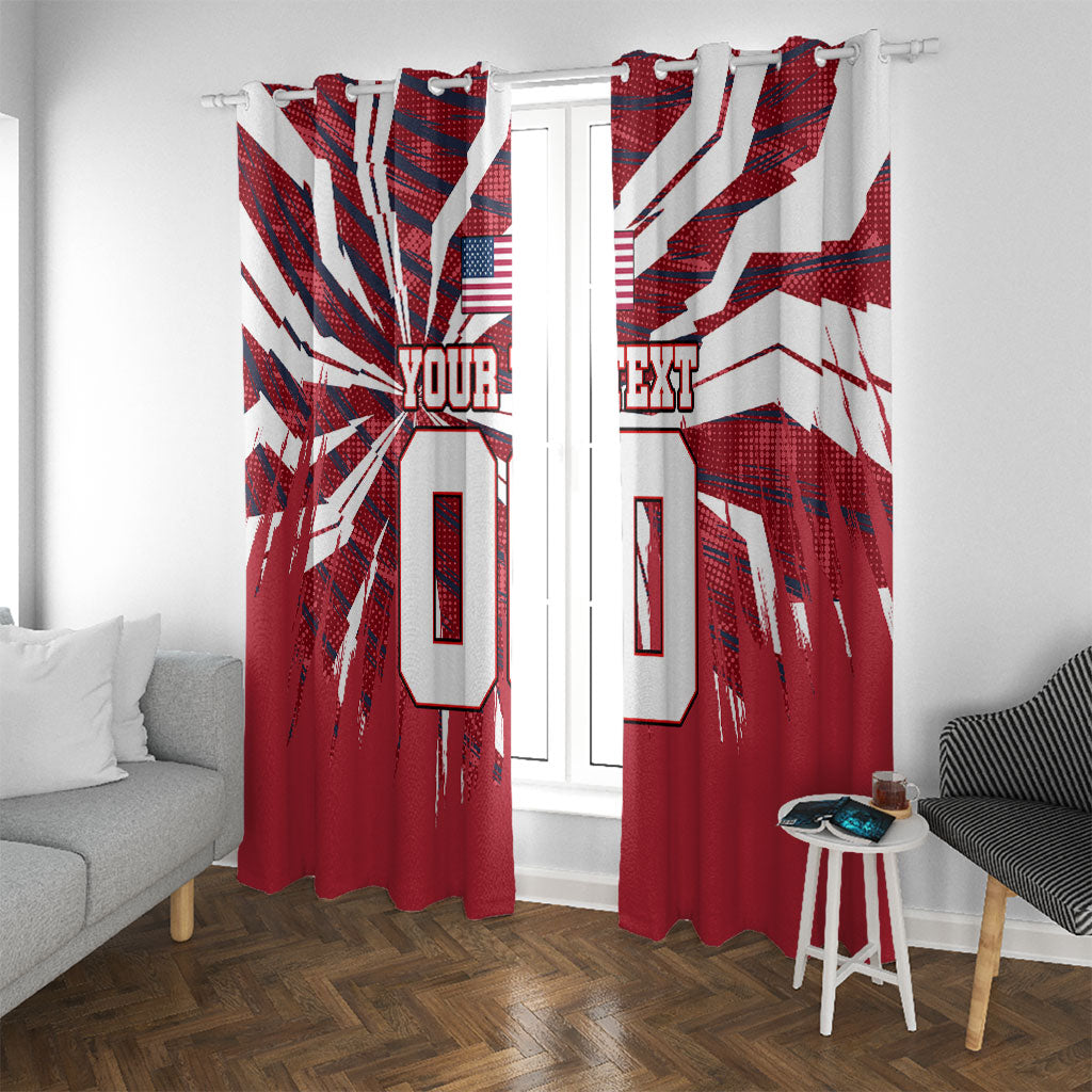 Personalized United States Soccer Window Curtain American Eagle World Football Mascot