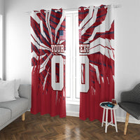 Personalized United States Soccer Window Curtain American Eagle World Football Mascot