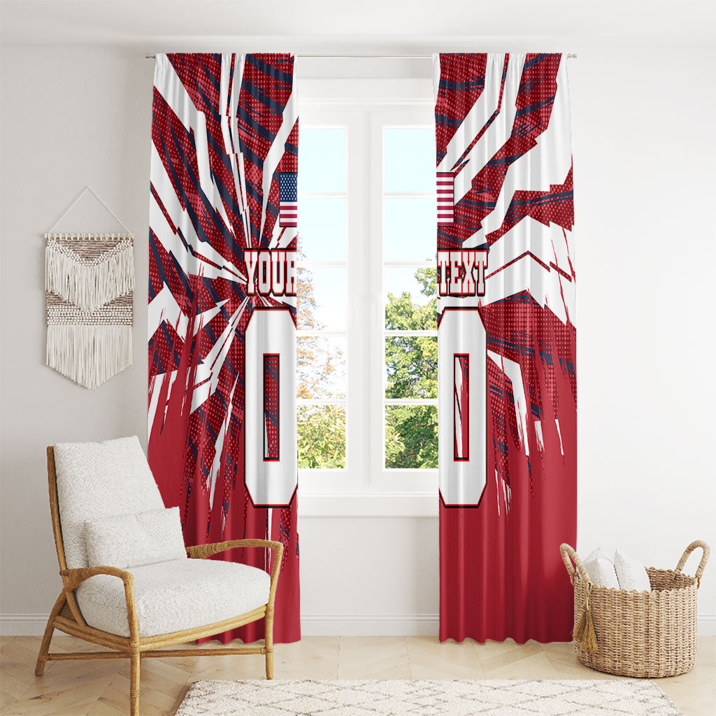 Personalized United States Soccer Window Curtain American Eagle World Football Mascot