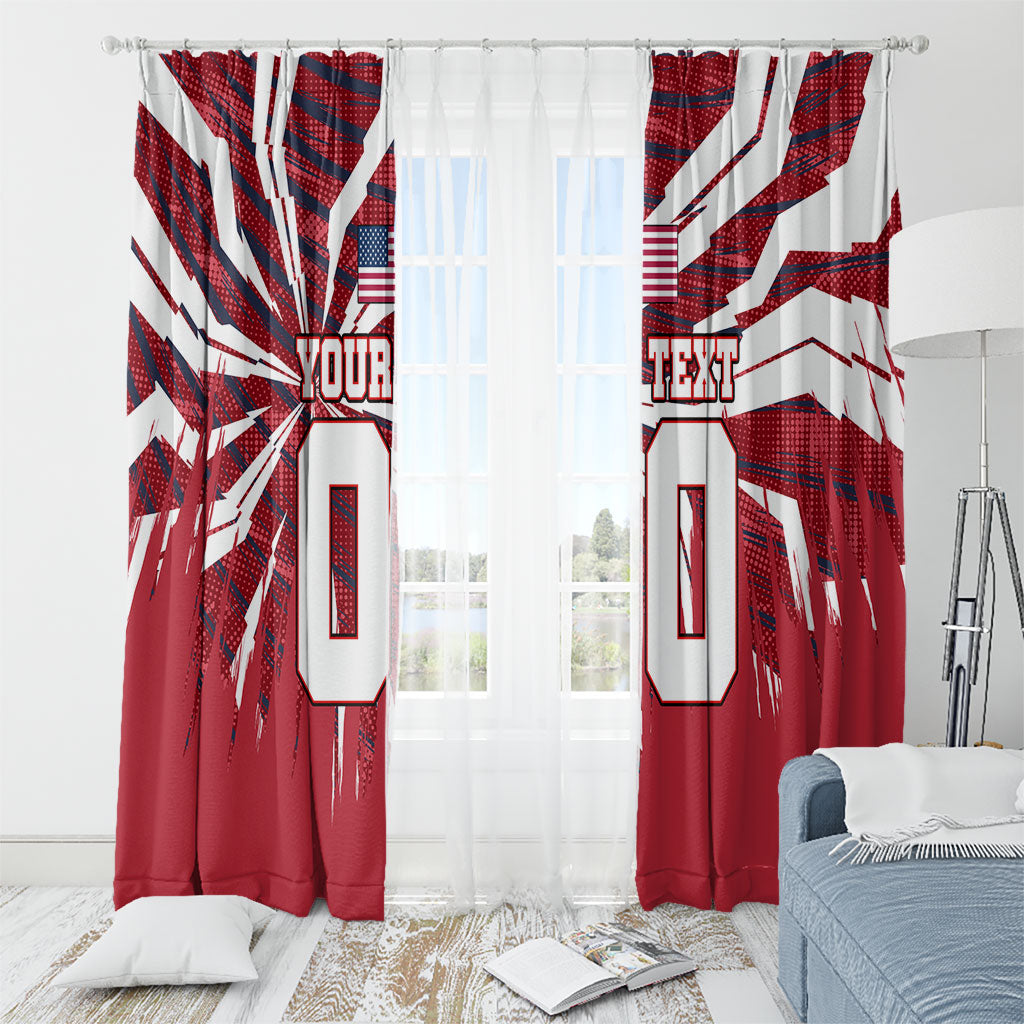 Personalized United States Soccer Window Curtain American Eagle World Football Mascot