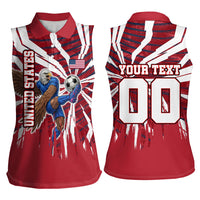Personalized United States Soccer Women Sleeveless Polo Shirt American Eagle World Football Mascot
