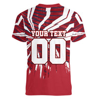 Personalized United States Soccer Women V-Neck T-Shirt American Eagle World Football Mascot